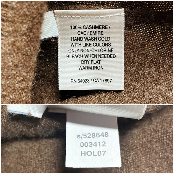OLD NAVY 2007 Collection 100% Cashmere Brown Scoop Neck Sweater Size S *mended* - Picture 9 of 9